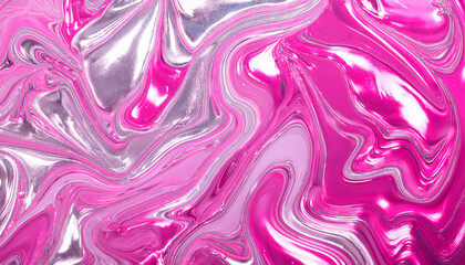Obraz premium ピンクとシルバーのメタリックテクスチャ、マーブル模様背景