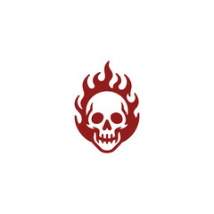 Skull burning logo
