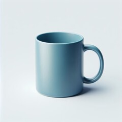 Fototapeta premium Blue Mug Mockup - Cup for Branding and Logo Placement - Product Design for Identity - White Drink Cup in Studio Environment - Background for Promotional Material - Mock-up for Presentation