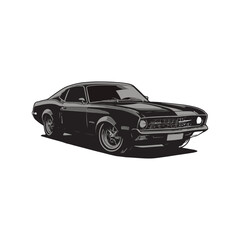 Obraz premium cool classic car illustration design
