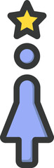 Female Leader Filled Line Icon