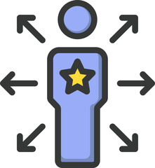 Leader Influence Filled Line Icon