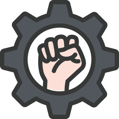 Leadership Hand Filled Line Icon