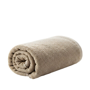 Rolled Beige Towel on Transparent Background