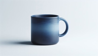 Fototapeta premium Blue Mug Mockup - Cup for Branding and Logo Placement - Product Design for Identity - White Drink Cup in Studio Environment - Background for Promotional Material - Mock-up for Presentation