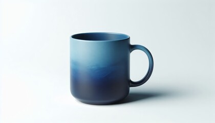 Obraz premium Blue Mug Mockup - Cup for Branding and Logo Placement - Product Design for Identity - White Drink Cup in Studio Environment - Background for Promotional Material - Mock-up for Presentation