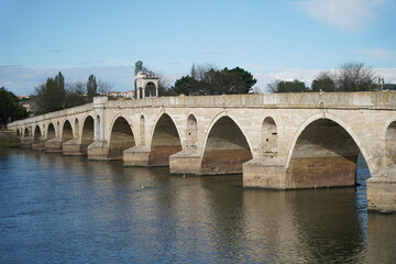 Fototapeta premium Meric Bridge over Meric River, Edirne, Turkiye