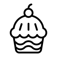 cupcake Line Icon