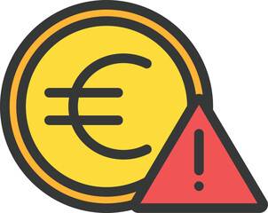 Financial Risk Filled Line Icon
