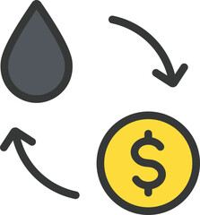 Oil Trade Filled Line Icon