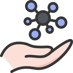 Molecule Study Filled Line Icon