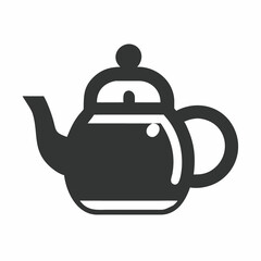 Obraz premium Teapot Outline Silhouette with Handle, Spout, Lid on Transparent Background