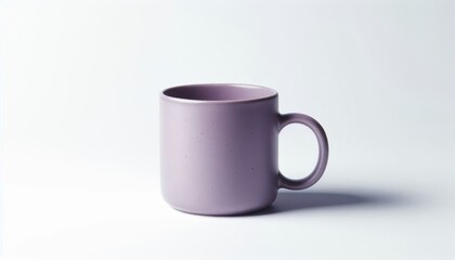 Fototapeta premium Purple Mug Mockup - Lilac Cup for Branding and Logo Placement - Product Design for Identity - Violet Drink Cup in Studio Environment - Background for Promotional Material - Mock-up for Presentation