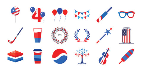 american,independence,day,graphic,elements,set,4th,july,vector,collection,patriotic,flag,stars,stripes,red,white,blue,celebration,holiday,freedom,usa,nation,design,illustration,icon,symbol,art,digital