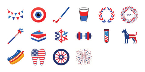 american,independence,day,graphic,elements,set,4th,july,vector,collection,patriotic,flag,stars,stripes,red,white,blue,celebration,holiday,freedom,usa,nation,design,illustration,icon,symbol,art,digital
