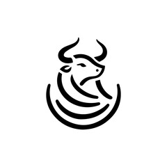 Obraz premium Taurus Emblem: A stylized, symbolic representation of the Taurus zodiac sign, elegantly depicted in a minimalist, graphical form