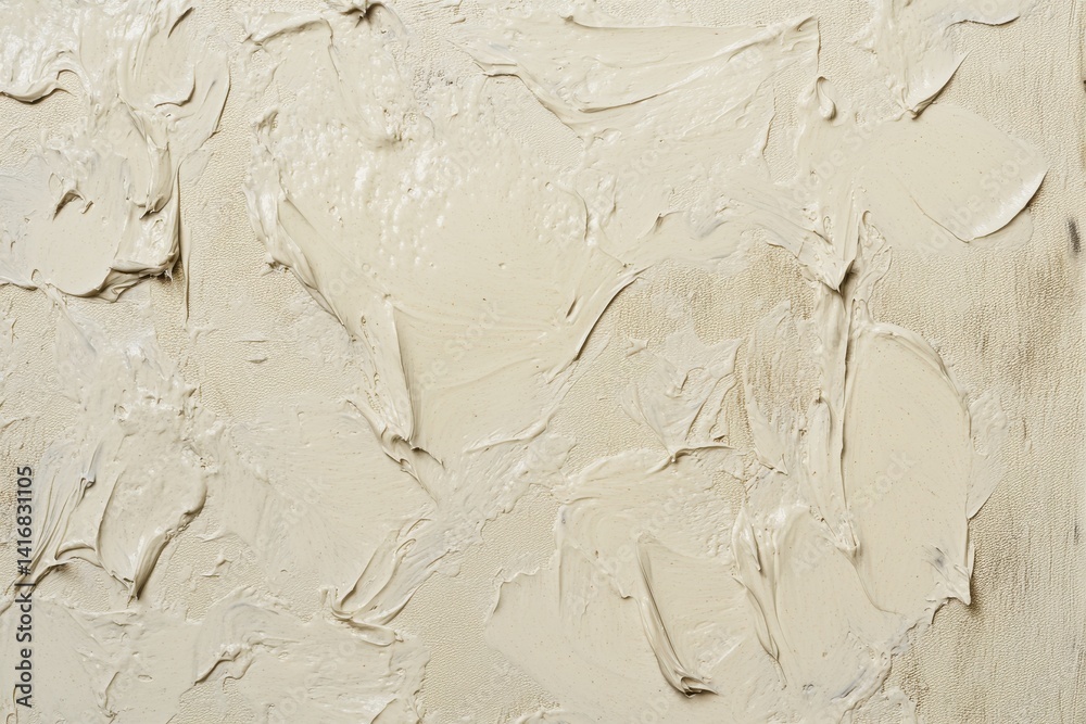 Aufkleber abstract texture. creamy, pale paint applied thickly and unevenly to the canvas, creating depth and 