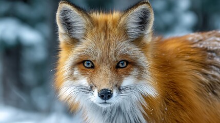 Obraz premium Close-up of a fox in snow