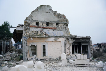 Damaged building in Antakya, Hatay after 6 February 2023 Earthquakes