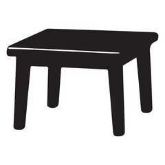 Black Silhouette Table Vector Illustration Perfect for Design Projects
