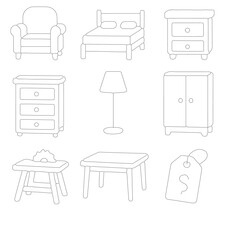 Simple Furniture Vector Icons for Home Decor and Design Projects
