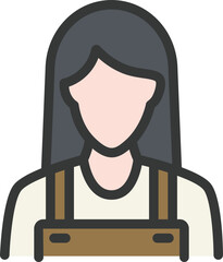 Female Farmer Filled Line Icon
