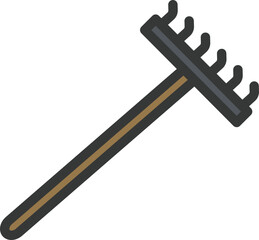 Rake Filled Line Icon