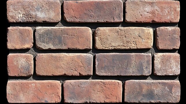 Detailed texture of a weathered brick wall showing aged facade design