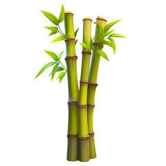 Obraz premium Bamboo Stalks: A cluster of vibrant green bamboo stalks, their smooth surfaces and intricate knots creating a captivating natural design. Their lush foliage provides a touch of verdant life.