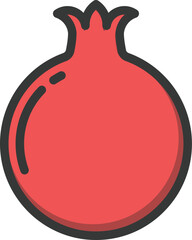 Pomegranate Filled Line Icon
