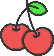 Cherry Filled Line Icon