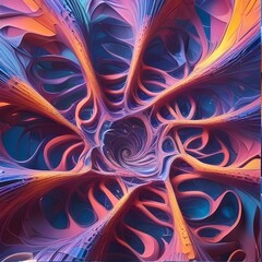 Vibrant 3D Abstract Dreamscapes Background. Texture.