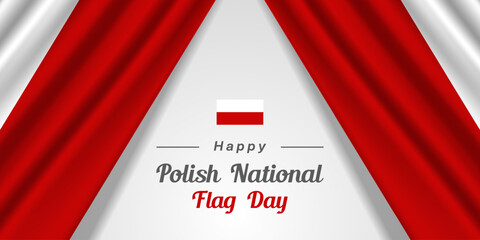May Is Polish National Flag Day. Two Polish Flag. Great for posters, banners, social media and more. White background.