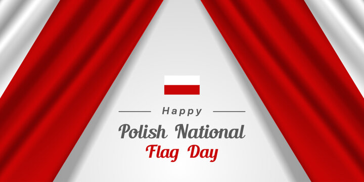 May Is Polish National Flag Day. Two Polish Flag. Great for posters, banners, social media and more. White background.