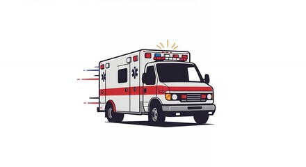 Fast ambulance illustration graphic design