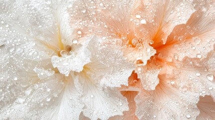 Fototapeta premium Delicate White Flower Petals with Drops of Water and Soft Colors