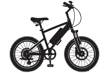 Electric Bicycle Silhouette A Green Transportation Solution Illustration