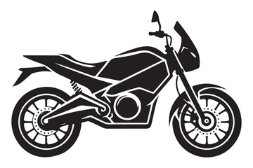 Fototapeta premium Modern Motorcycle Silhouette Illustration for Transportation and Design Projects