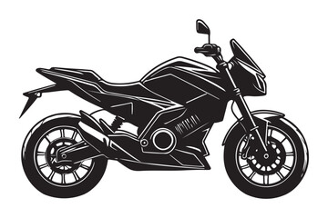 Fototapeta premium Sleek Black Motorcycle Illustration Vector Image for Design Projects