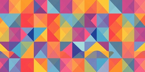 Vibrant geometric vector seamless patterns in bright colors Ideal for kids' decor, motif, decoration