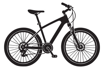 Mountain Bike Silhouette Illustration for Outdoor Adventure and Cycling