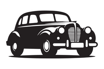 Vintage Car Silhouette Vector Illustration Classic Automotive Designs