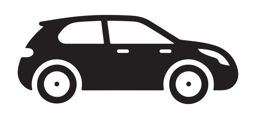 Compact Car Silhouette Vector Art Transportation Design Elements Concept