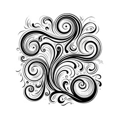 Fototapeta premium Elegant Black and White Swirl Design Abstract Vector Art