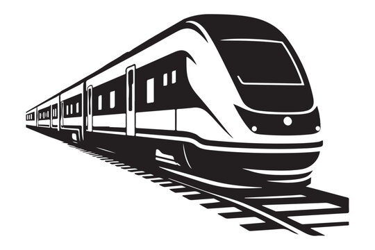 Modern high speed train vector illustration for transportation design ideas