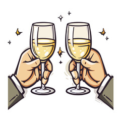 Fototapeta premium Celebrating Success A Toast with Sparkling Wine