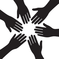 Teamwork Hands in Unity A Collaboration Symbol Vector Illustration