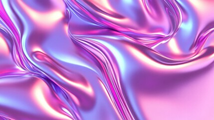 Obraz premium Fluid, iridescent fabric folds in vibrant pinks and purples.
