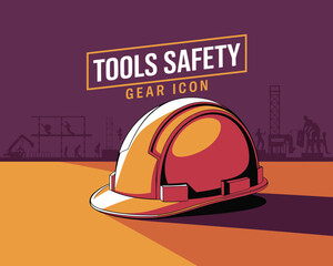 Fototapeta premium 2d vector colorful poster for labor day , work industry equipment , worker , safety . 