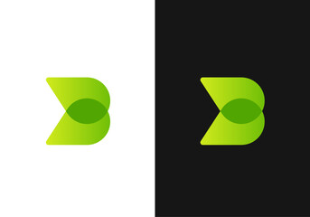 B letter with Leaf modern logo with gradient color